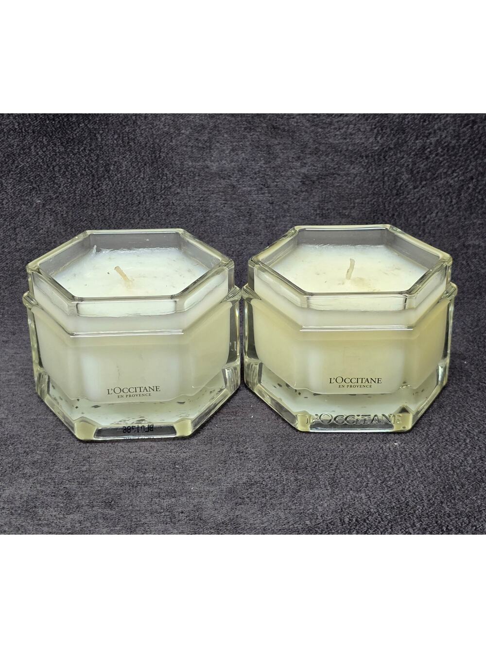 L'Occitane En Provence Scented Candle 3.5 oz Glass Jar Set of 2